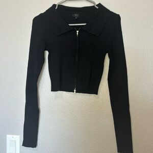 Double zip up cropped shirt